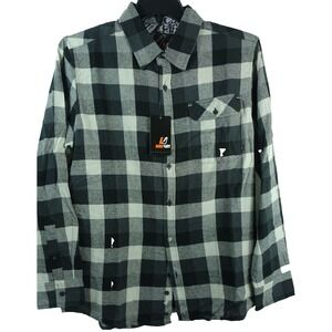 Amplify Flannel Shirt Mens Medium Button Down Western Cotton Pocket The Cyclops